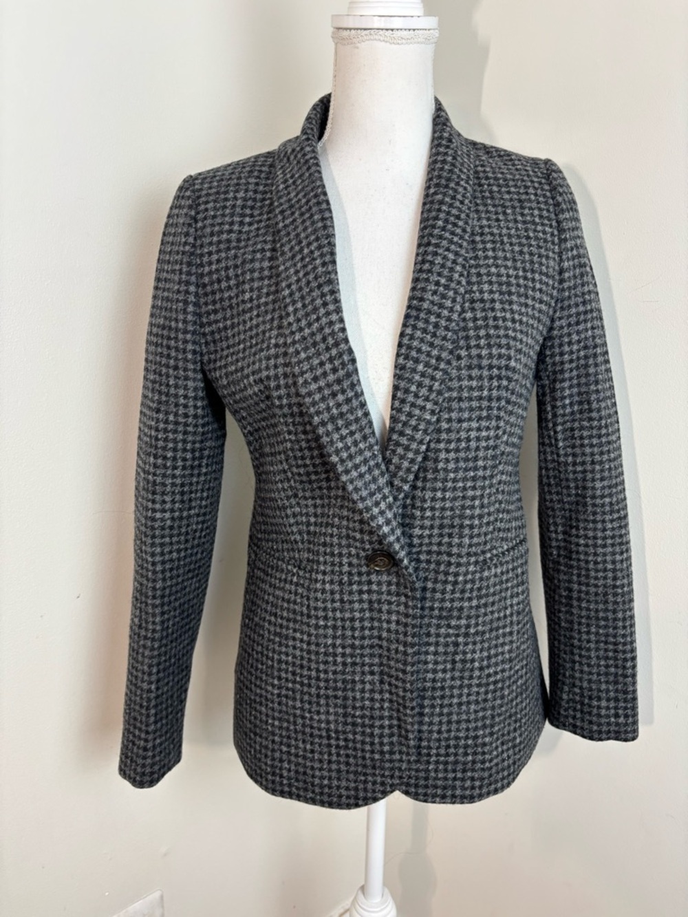 J. Crew Parke Houndstooth Wool Blazer Size 4 - Picture 2 of 12